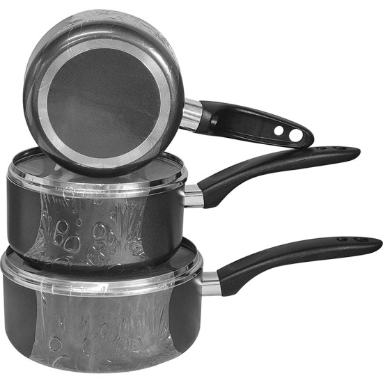 3 pcs  - Non-Stick Sauce Pan Set with Glass Lid image