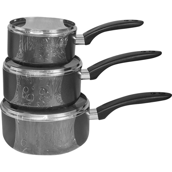 3 pcs  - Non-Stick Sauce Pan Set with Glass Lid image