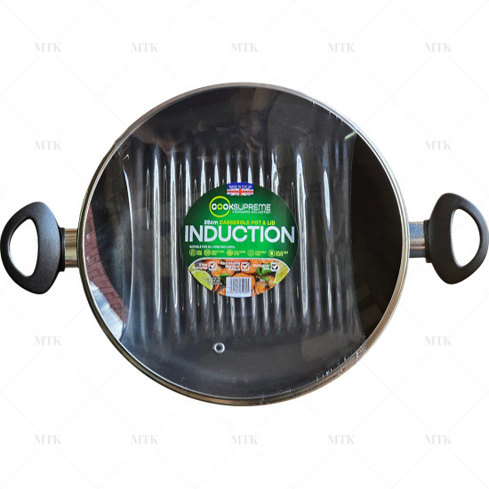 28cm Casserole pot & Lid - INDUCTION Saucepans image