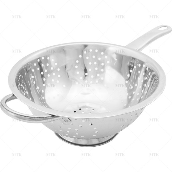 24cm Stainless Steel Colander with Long Handle COLANDER image