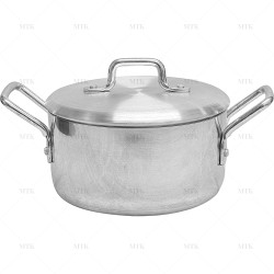 7" (18cm) Aluminium Cooking Pan / Stew Pan / Casserole / Saucepan Pot with Double Handle and Lid