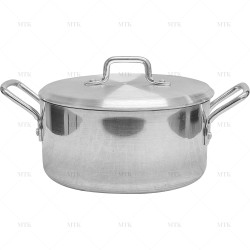 8" (20cm) Aluminium Cooking Pan / Stew Pan / Casserole / Saucepan Pot with Double Handle and Lid