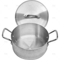 8" (20cm) Aluminium Cooking Pan / Stew Pan / Casserole / Saucepan Pot with Double Handle and Lid