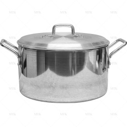 9" (23cm) Aluminium Cooking Pan / Stew Pan / Casserole / Saucepan Pot with Double Handle and Lid