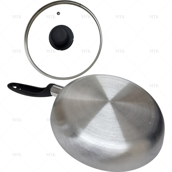 24cm Polished Fry Pan with Glass Lid image