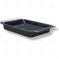 35cm Vitreous Enamel Roaster with wire rack
