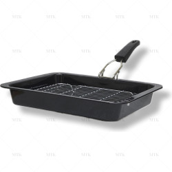 35cm Vitreous Enamel Grill pan with Detachable Handle