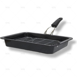 35cm Vitreous Enamel Grill pan with Detachable Handle