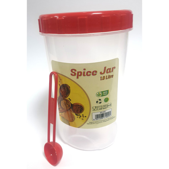 SPICE JAR WITH SPOON PLASTIC 1.0 LT image