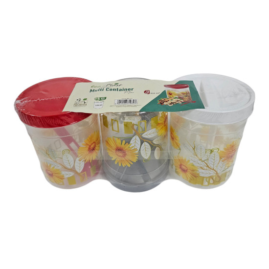 CONTAINER TALL 3 PCS SET PRINTED WITH SPOON SIZE 850 ML -Cannisters image