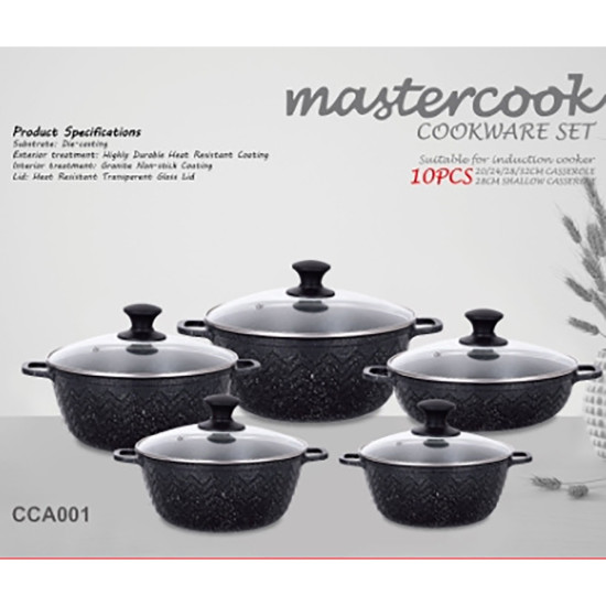 DIE CAST SET 5PC CASSEROLE BLACK image