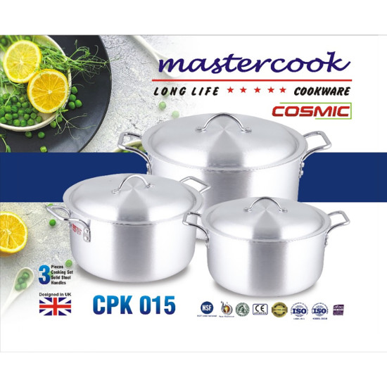 COSMIC CASSEROLE SET HEAVY TYPE SIZE 28-30-32 CM -Aluminium image