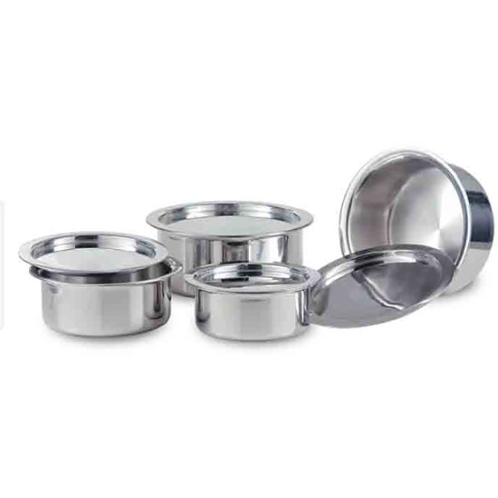 GUJARATI SET 4 PCS LARGE 13 14 15 16 INCH -Aluminium image