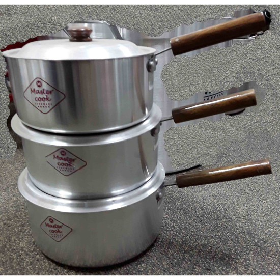 2-4 TEAK HANDLE STEWPAN SET 22-24-26 CM image