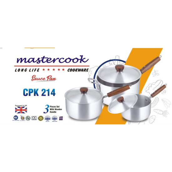 MARC TEAK HANDLE STEWPAN SET SIZE 22-24-26 CM HEAVY TYPE image