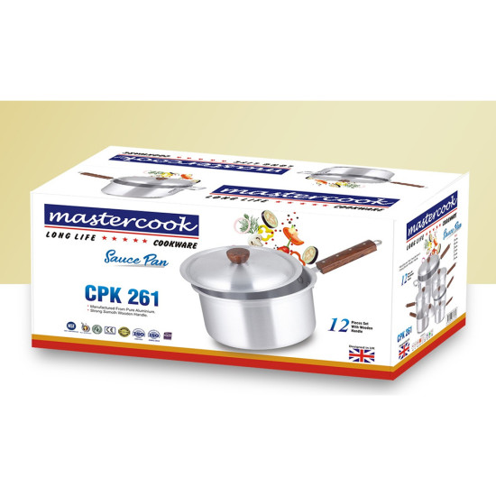 6 PCS TEAK HANDLE SET ALUMINIUM BEST 16/18/20/22/24/26 CM -Aluminium image