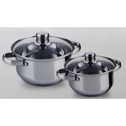 18 CM  & 20 CM STEEL CASSEROLE SET 2PCS IN GIFT BOX