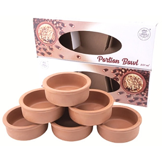 CLAY 6 PCS MITTI ROUND DISH SET KASE 12.5CM X 4 CM image