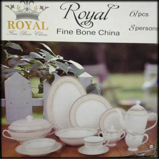 BONE CHINA RD DINNER SET GREEN 61 PCS -Bone china dinner st image