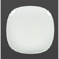 DINNER PLATE SQUARE WHITE OPAL 9 INCH