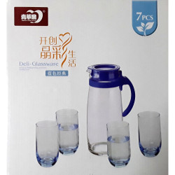 BLUE GLASS 7 PC WATER SET  R368J1010-L7B