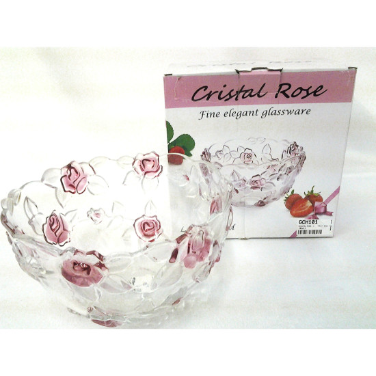 CRISTAL ROSE L FRUIT BOWL COLOURED 23CM [6918003543025] image