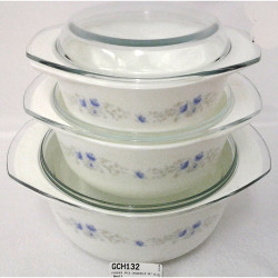 CASSEROLE SET 3 PCS OPAL GIFT BOXED  BLUE