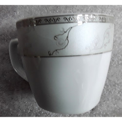 SQUARE SILVER 6PC LOOSE CUP PORCELAIN