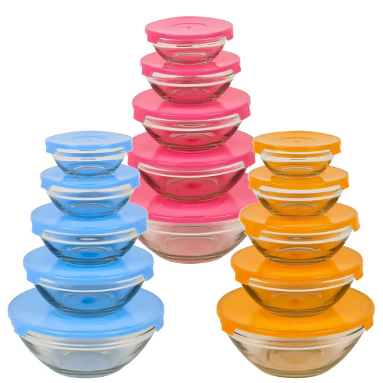 5PC GLASS BOWL SET AND LID image