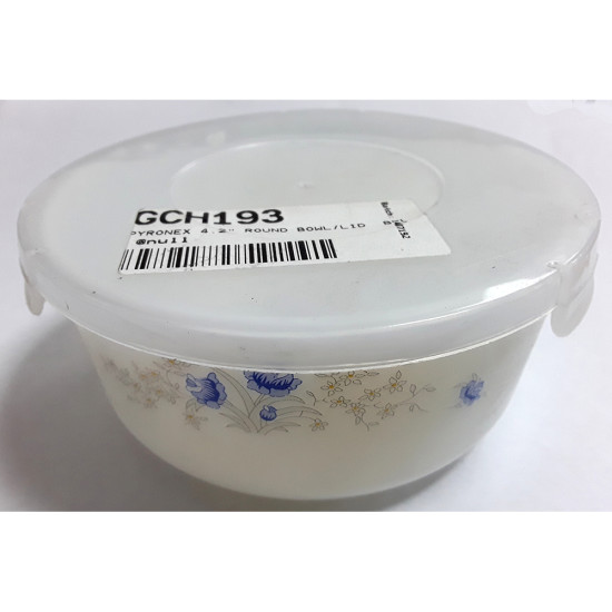  4.2 INCH ROUND BOWL/LID BLUE 9801 -Opalware printed image