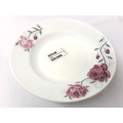 OPAL SOUP PLATE ROSE  10 INCH