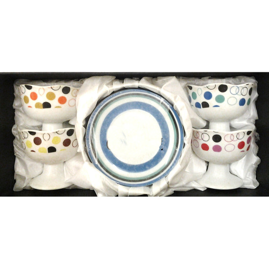 ICE CREAM CUP AND SAUCER 8PC CERAMIC IC-HTCCL01 image