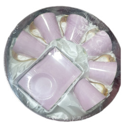 LUSTER FOOTED WAVY TEA SET 12 PCS IN GIFT BOX