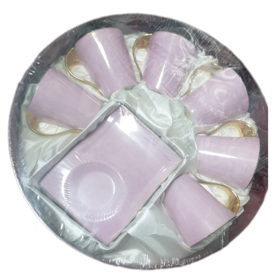 LUSTER FOOTED WAVY TEA SET 12 PCS IN GIFT BOX image