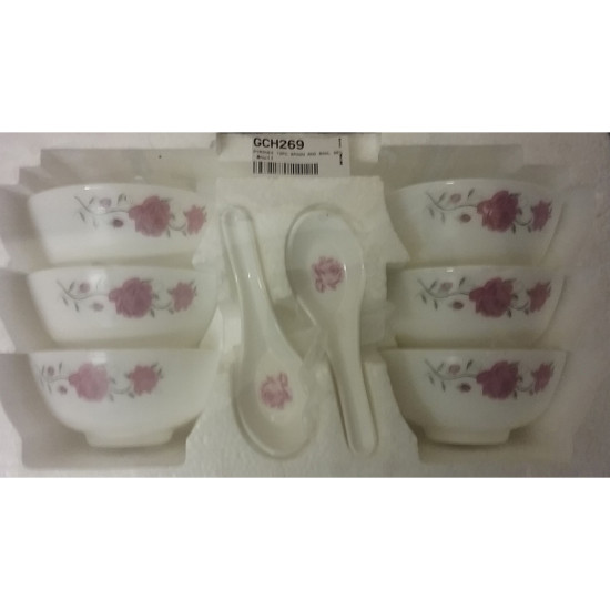  12PC SPOON AND BOWL SET PINK image