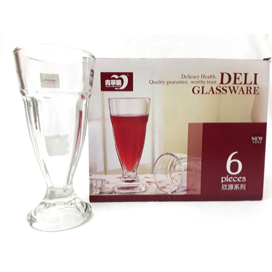 MILKSHAE GLASS 300ML BQL024 -6 pc plain glass image