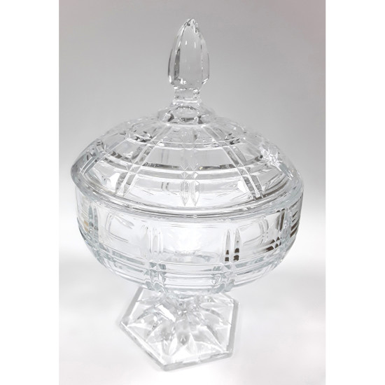  LARGE FOOTED GLASS CANDY DISH AND LID DSTG1041 image