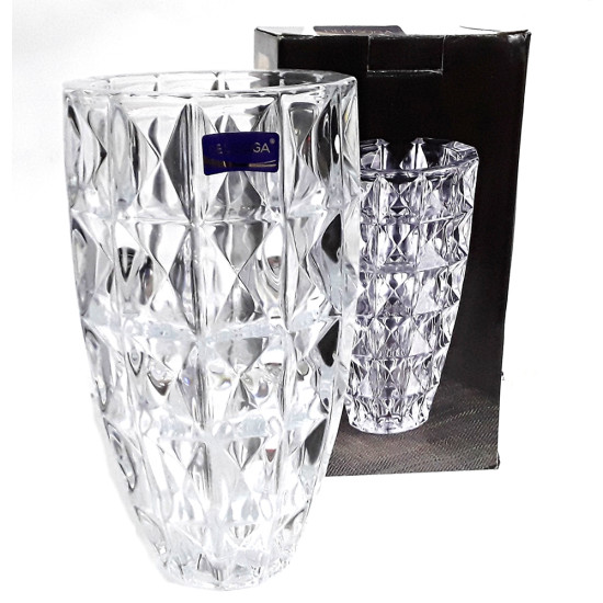  HEAVY LARGE GLASS VASE 24 X 13 CM image
