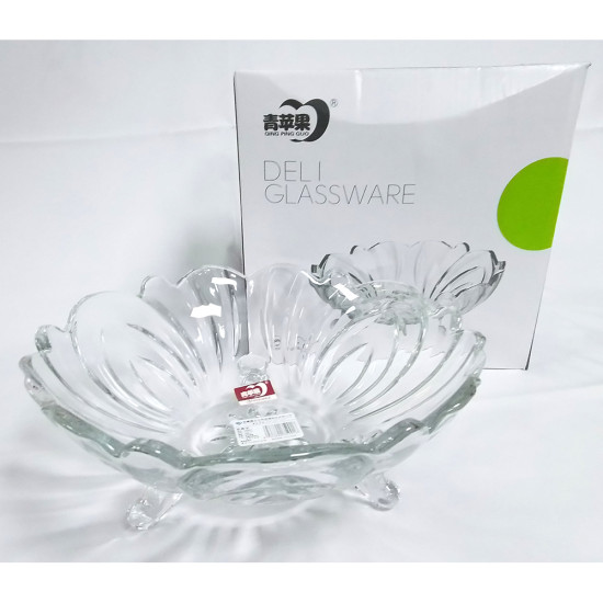 FOOTED GLASS BOWL 23 CM image