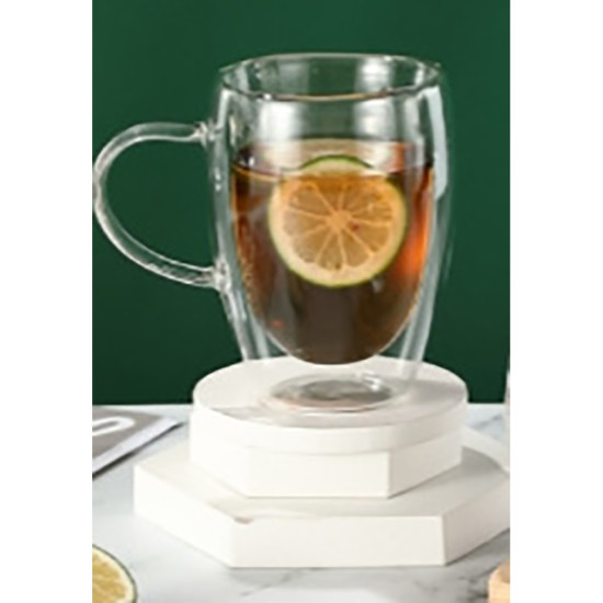 DOUBLE WALL GLASS MUG SINGLE PCS 350 ML image