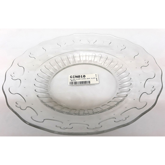 22.2CM CLEAR GLASS SOUP PLATE -Clear plates image