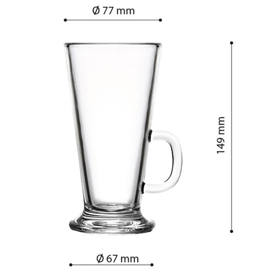 LATTE FOOTED GLASS MUG 295 ML -Clear mugs image