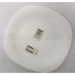 SQUARE WHITE OPAL DINNER PLATE