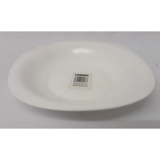 SQUARE WHITE OPAL SOUP PLATE -Opalware plain image