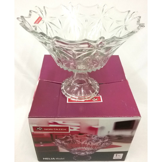 HELIA ROUND FOOTED BOWL 32CM ( 850722W) -Footed glass bowls image
