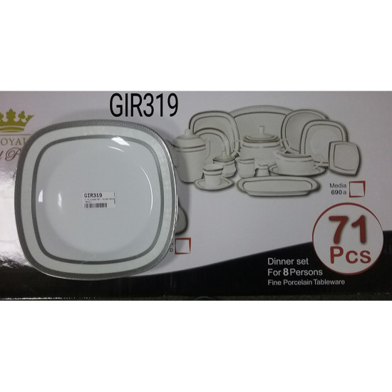 71 PC DINNER SET SILVER MEDIA 690A image