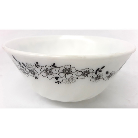 BLOSSOM BLACK 12CM BOWL -Opalware printed image