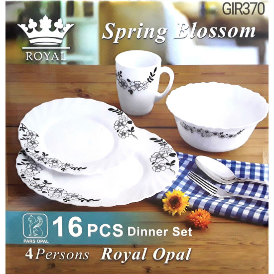 16 PCS BLOSSOM DINNER SET PRINTED image