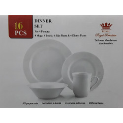 16PC WHITE PORCELAIN DINNER SET