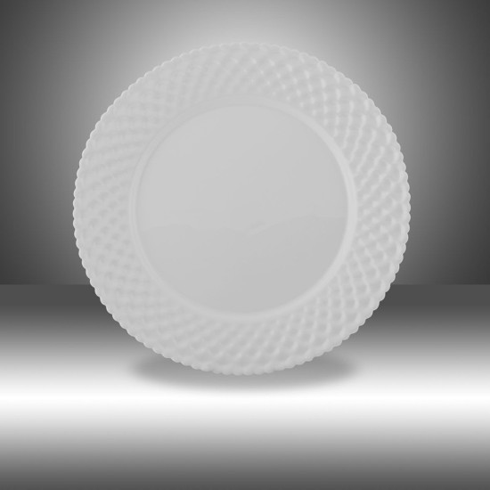 P SHAPE DINNER PLATE WHITE -Opalware plain image